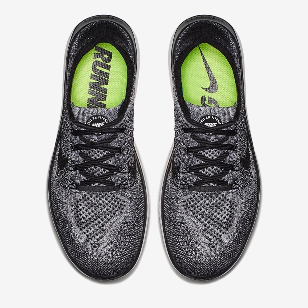Nike Nike Free RN Flyknit White & Black Size 10 - Picture 2 of 8